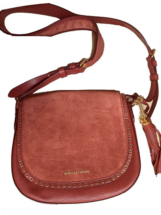 Michael Kors Handbags - Michael Kors Brooklyn Studded Suede Crossbody inc. dust bag - new w/o tags.